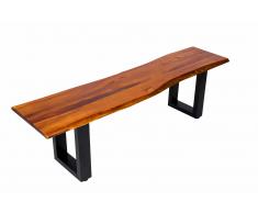 Massivholz Sitzbank 160 x 40 cm Akazie/cognac silber IDA Vollholz