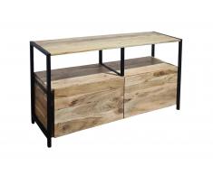 Sideboard 110 x 35 x 65 cm Akazienholz massiv & natur NAGAR 3