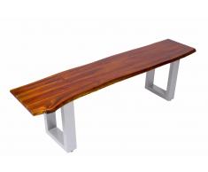 Massivholz Sitzbank 180 x 40 cm Akazie/cognac silber IDA Vollholz