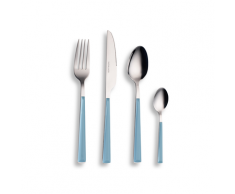 ECHTWERK Besteck Set Basic mit Kunststoffgriffen, 16-teilig, Für bis zu 4 Personen, Edelstahl 18/0 (Hellblau)