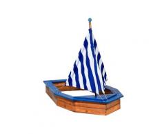 dobar Sandkasten Schiff, mit Segel, Truhe als Aufbewahrungsmöglichkeit, aus Kiefernholz