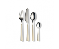 ECHTWERK Besteck Set Basic mit Kunststoffgriffen, 16-teilig, Für bis zu 4 Personen, Edelstahl 18/0 (Creme)