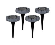näve 4er-Set LED-Solar Bodenleuchte mit Erdspieß