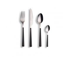 ECHTWERK Besteck Set Basic mit Kunststoffgriffen, 16-teilig, Für bis zu 4 Personen, Edelstahl 18/0 (Schwarz)