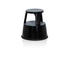 hjh OFFICE Tritthocker / Rollhocker TIO (schwarz, Größe M-Metallgestell)