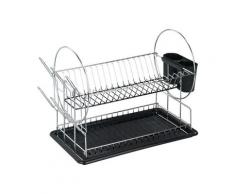 Wenko Geschirrabtropfer »Premium Duo«, mit Besteckkorb, Tassenhalter, Metallgestell