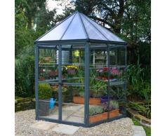Gewächshaus Oasis Hexagonal, 247 x 213 x 267 cm, Aluminium, anthrazit