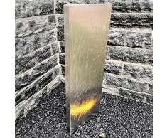 Wasserwand Husum klein Edelstahl matt, mit Zubehör & Becken, 130x45x6cm