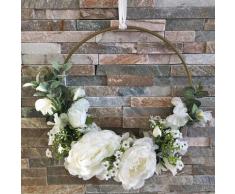 Kunstpflanze Bouquetring Harmonie, creme