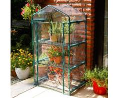Folien-Mini Gewächshaus, L 70 cm x T 50 cm x H 126 cm, Stahl, grün lackiert