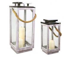 Laterne Maritim, 2er Set, Edelstahl