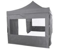 Faltpavillon Allrounder mit Seitenwänden und Tür, 300x450 cm, grau