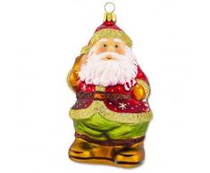 Christbaumschmuck - Weihnachtsmann mit Zuckerstange, 15 cm, mundgeblasen