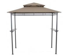 Grillpavillon mit Ablageflächen, 244x127 cm, anthrazit