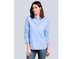 Alba Moda, Bluse mit verdeckter Knopfleiste, blau