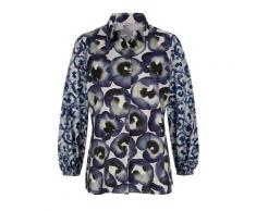 Bluse mit verdeckter Knopfleiste Alba Moda Blau