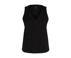 TOM TAILOR Damen Top mit Deko Knopfleiste, schwarz, Gr. XS