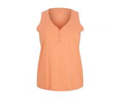 TOM TAILOR Damen Plus - Top mit Deko Knopfleiste, orange, Gr. 52