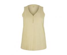 TOM TAILOR Damen Plus - Top mit Deko Knopfleiste, grün, Gr. 54