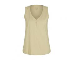 TOM TAILOR Damen Top mit Deko Knopfleiste, grün, Gr. L