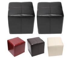 Sitzwürfel Hocker Sitzhocker Onex, Leder + Kunstleder, 36x36x36cm ~ Variantenangebot