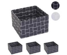 4x Aufbewahrungskorb HWC-C37, Dekokorb Korb Körbchen Aufbewahrung Regalkorb Deko 12x19x19cm ~ Variantenangebot