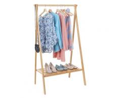 Standgarderobe HWC-B82, Kleiderständer Garderobe Garderobenständer, Bambus klappbar 150x84x57cm ~ Variantenangebot