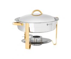 Chafing Dish - rund - Goldakzente - 4,5 L - 1 Brennstoffzelle - Royal Catering RCCD-RT17_4.5L