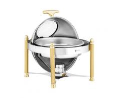 Chafing Dish - rund - Goldakzente - Rolltop-Haube - 6 L - Royal Catering RCCD-RT21_6L