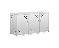ulsonix Mülltonnenbox - 3 x 240 l - diagonale Luftschlitze ULX-360-2