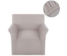 "vidaXL Sofahusse Stretchhusse Sofabezug Beige Polyester Rippstrick"