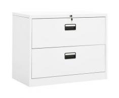 "vidaXL Aktenschrank Weiß 90x46x72,5 cm Stahl"