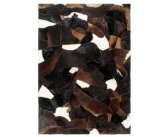 "vidaXL Teppich Echtes Kuhfell Patchwork 120×170cm Schwarz/Weiß/Braun"