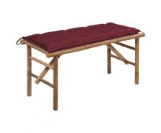 "vidaXL Klappbare Gartenbank mit Auflage 118 cm Bambus"