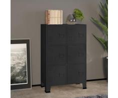 "vidaXL Aktenschrank Industrie-Stil Schwarz 75x40x115 cm Metall"