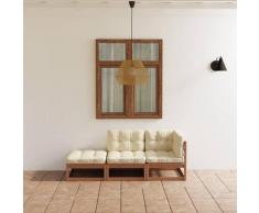 "vidaXL 3-tlg. Garten-Lounge-Set mit Kissen Kiefer Massivholz"