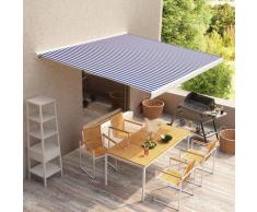 "vidaXL Motorisierte Kassetten-Markise 300x250 cm Blau und Weiß"