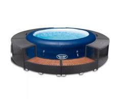 "Bestway Lay-z-Spa Aufblasbarer Whirlpool 196x61 cm PE Rattan Umrandung"