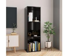 "vidaXL Bücherregal/TV-Schrank Hochglanz-Schwarz 36x30x114 cm"