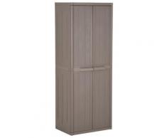 "vidaXL Gartenschrank Braun 65x45x172 cm PP Holz-Optik"