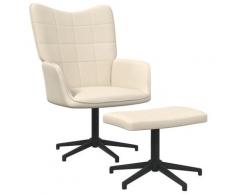 "vidaXL Relaxsessel mit Hocker Creme Stoff"