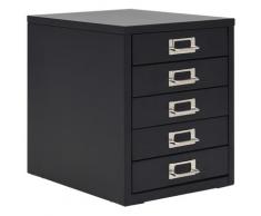 "vidaXL Aktenschrank mit 5 Schubladen Metall 28 x 35 x 35 cm Schwarz"