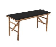 "vidaXL Klappbare Gartenbank mit Auflage 118 cm Bambus"
