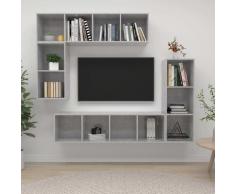 "vidaXL 4-tlg. TV-Schrank-Set Betongrau Holzwerkstoff"