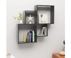 "vidaXL Würfelregal Hochglanz-Grau 80x15x78,5 cm Holzwerkstoff"