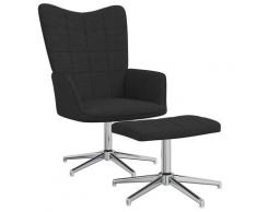 "vidaXL Relaxsessel mit Hocker Schwarz Stoff"