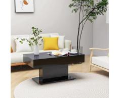 "vidaXL Couchtisch Hochglanz-Schwarz 96x50x45 cm Spanplatte"