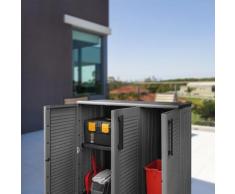 "vidaXL Gartenschrank Grau und Schwarz 102x37x84 cm PP"