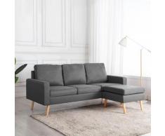 "vidaXL 3-Sitzer-Sofa mit Hocker Hellgrau Stoff"