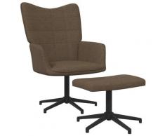 "vidaXL Relaxsessel mit Hocker Braun Stoff"